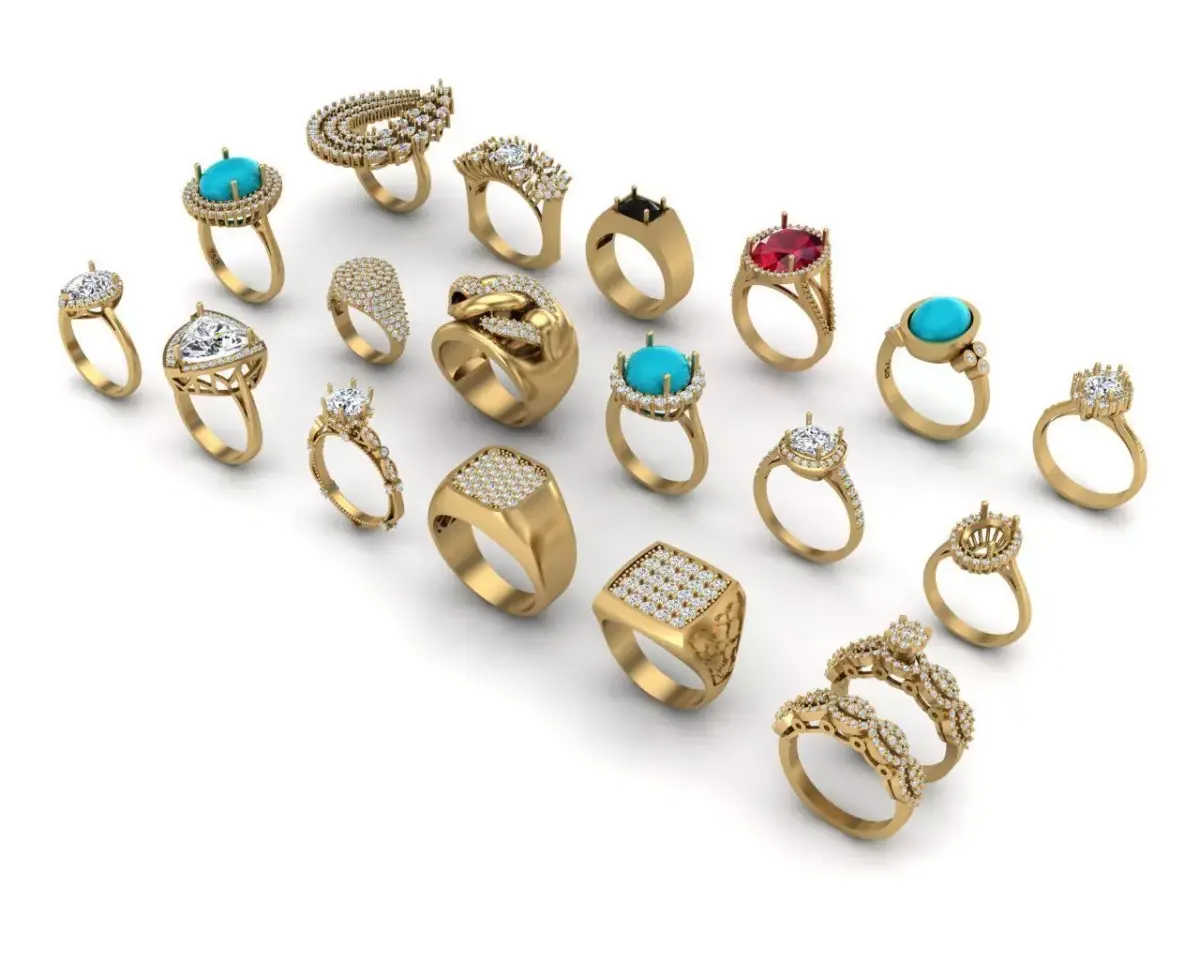 Pack jewelry ring  3D print model purchase