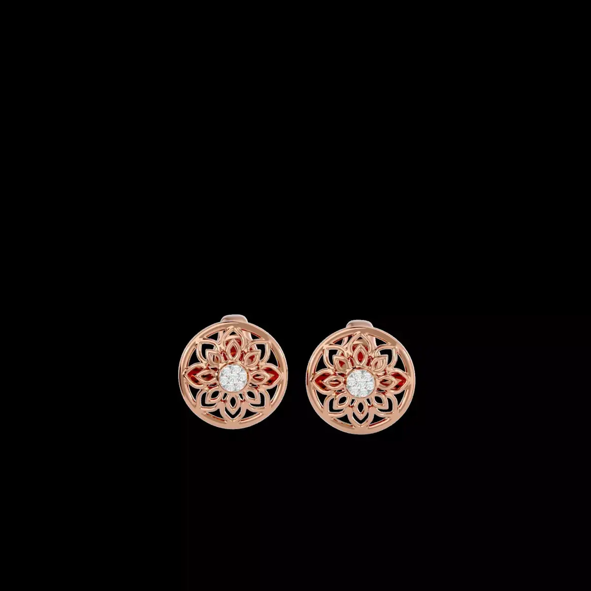 Light Minimalist Diamond Earrings 3D print model get