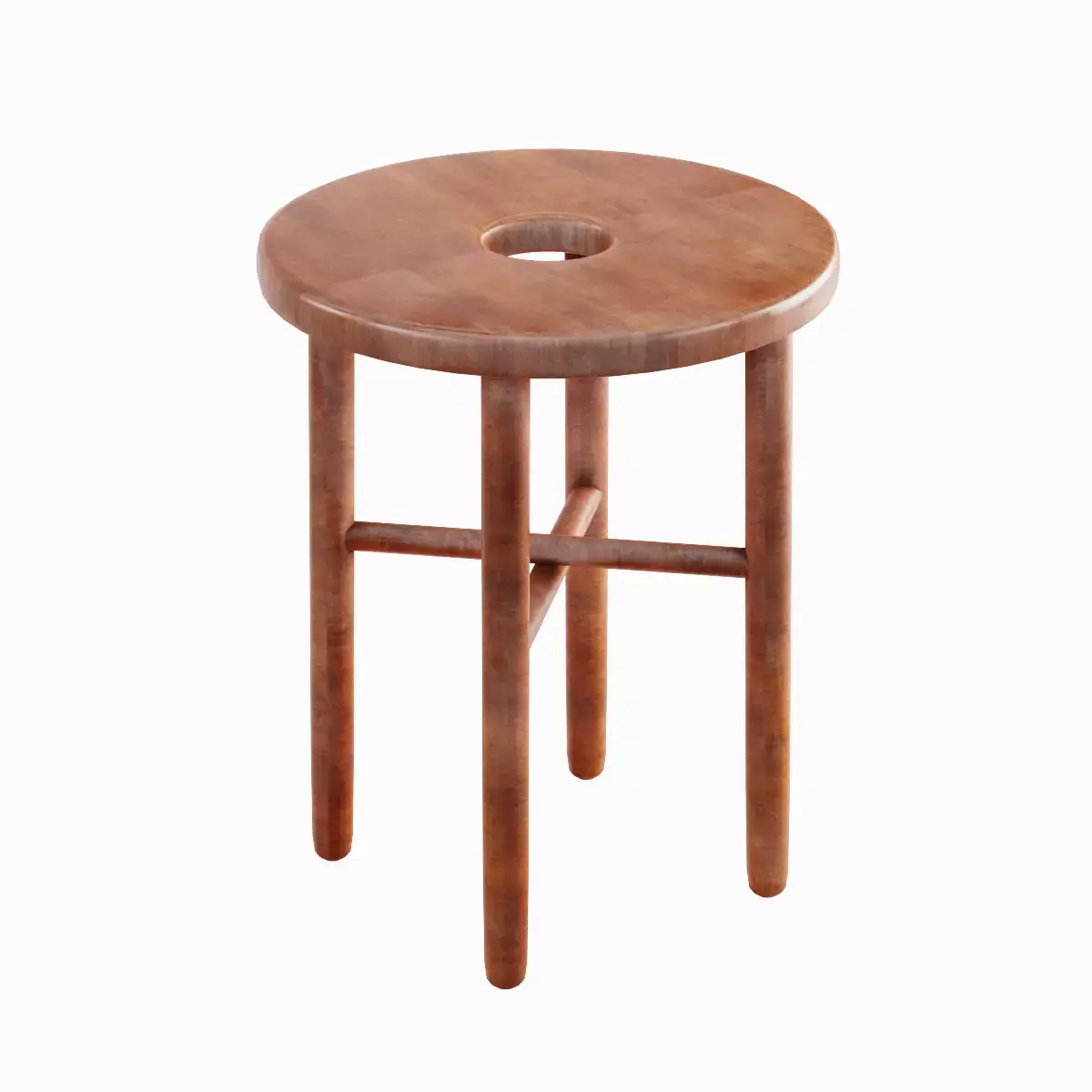 Namba Walnut Stool 03 Low-poly 3D model