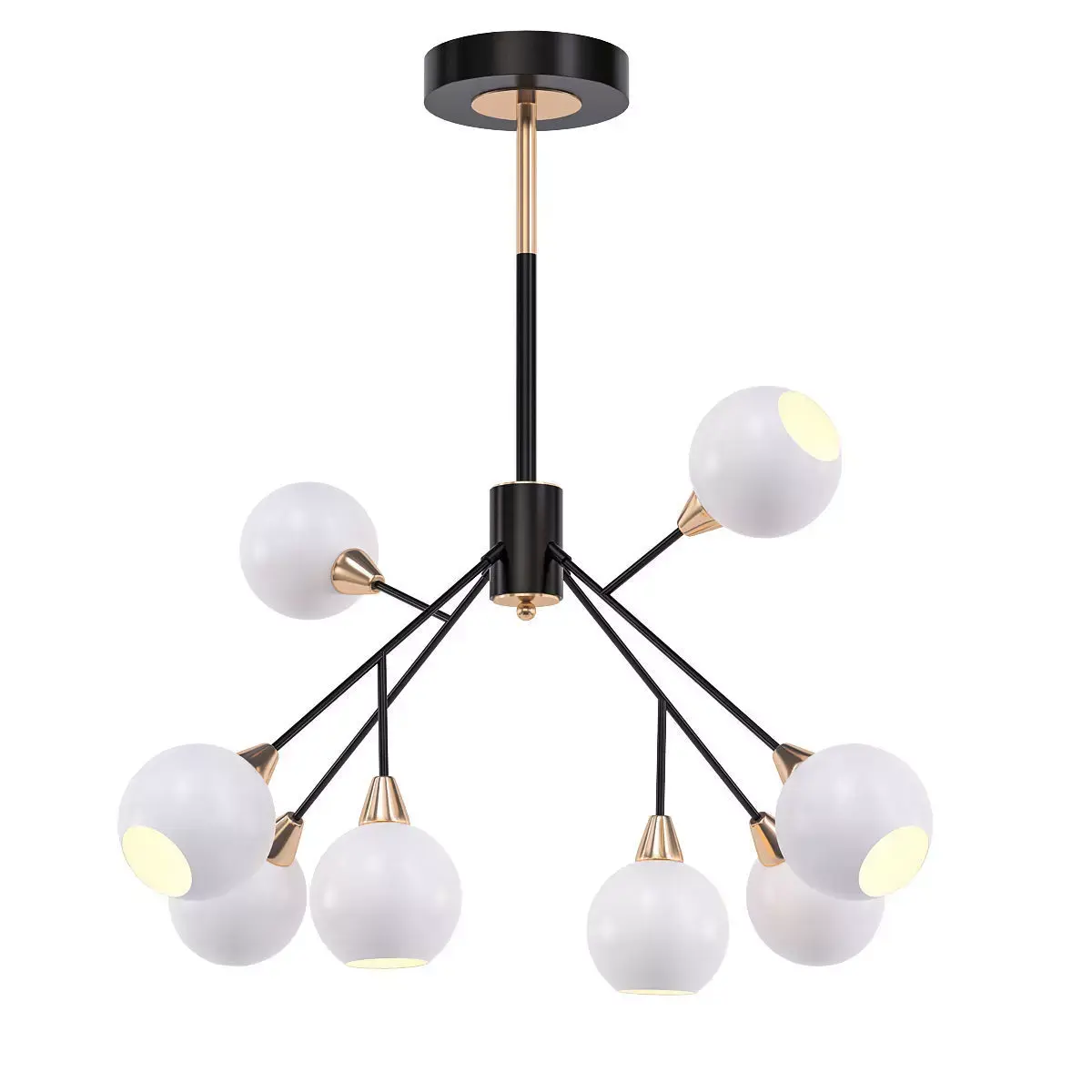 4light modern chandelier with balls 3D model