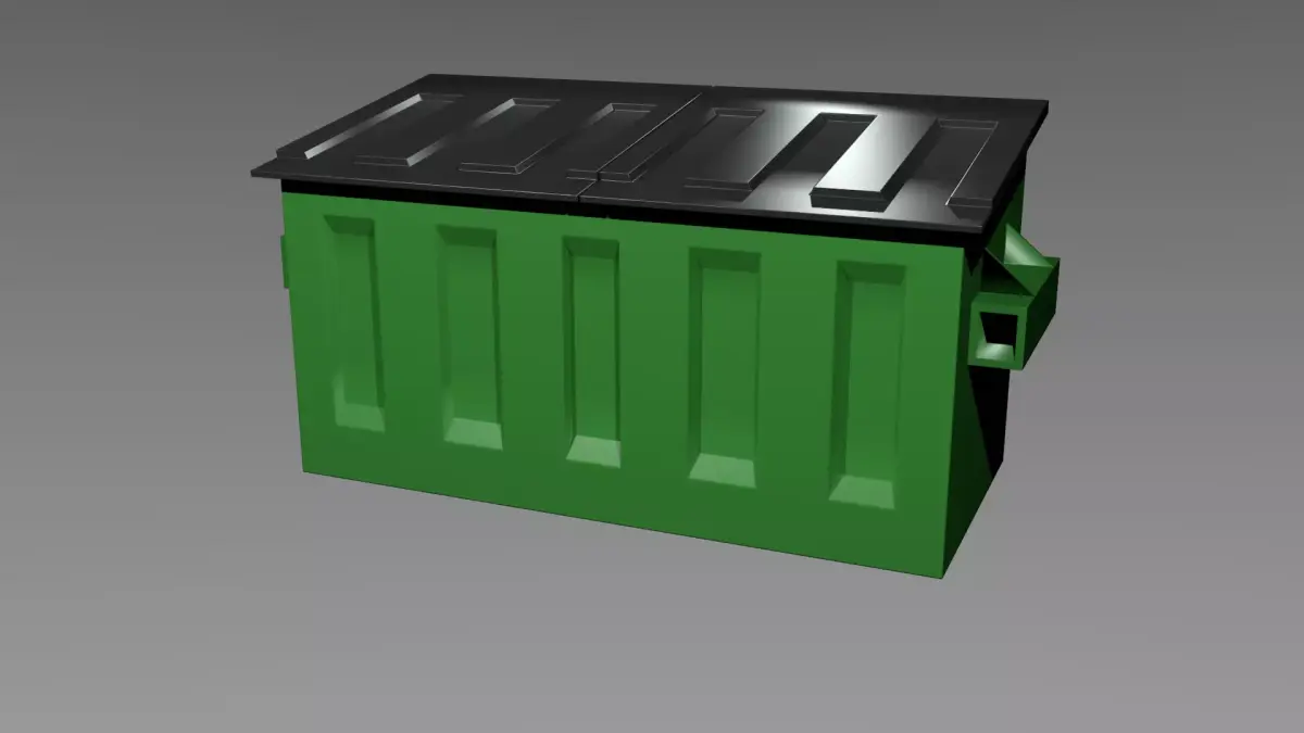 Dumpster trash can Low-poly 3D model shop