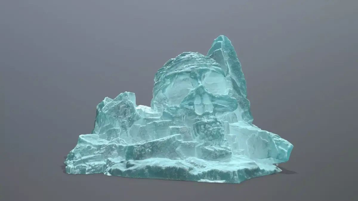 Skull Rock Low-poly 3D model 6