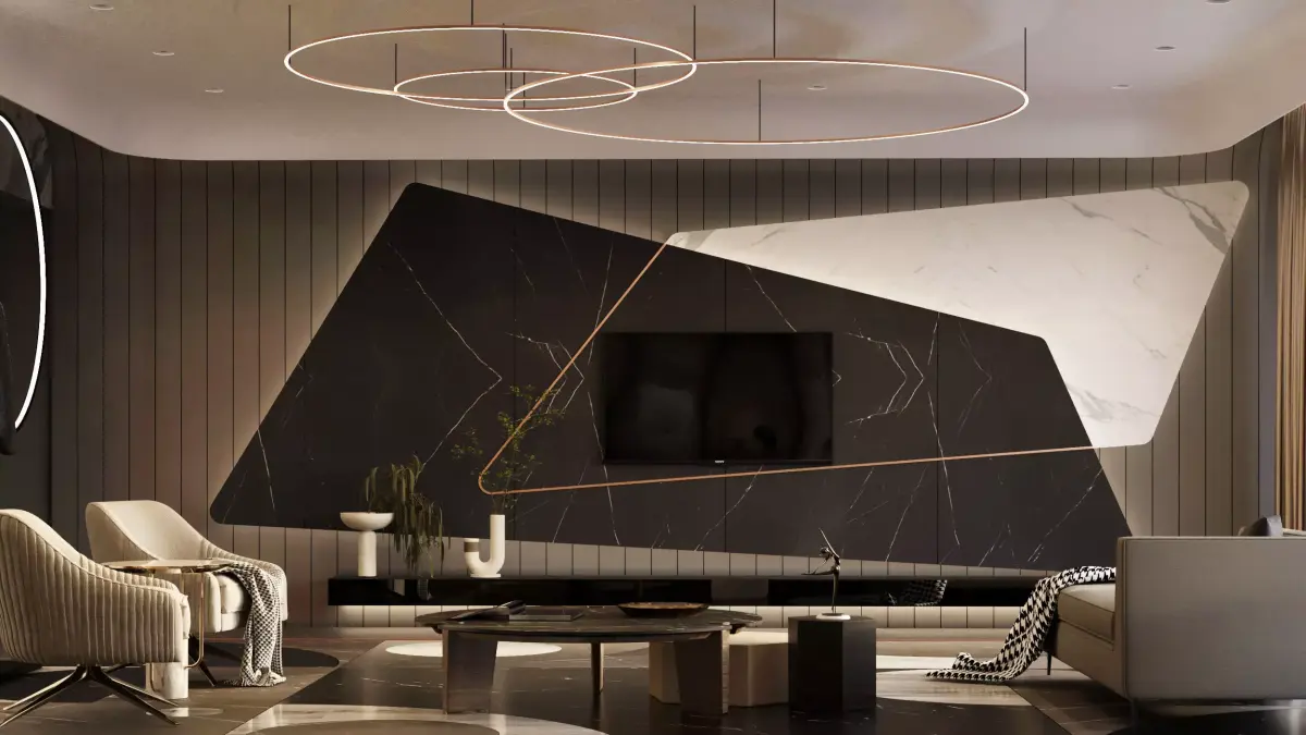 living room and kitchen design scene in 3dsmax corona 3D model 3D model