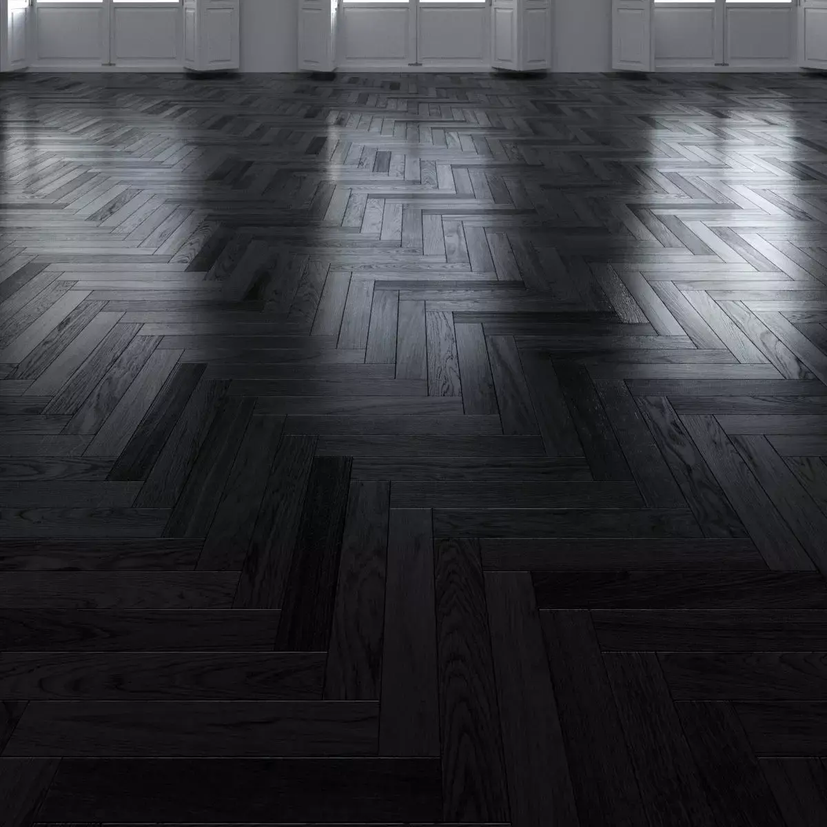 Oak Herringbones dark floor 4 3D model