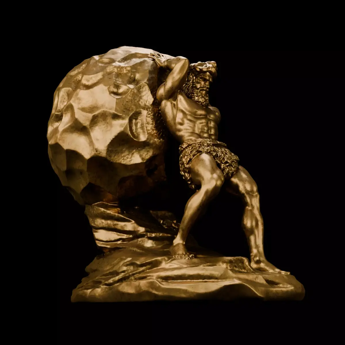 Bronze Sisyphus Greek Mythology Sculpture 3D model