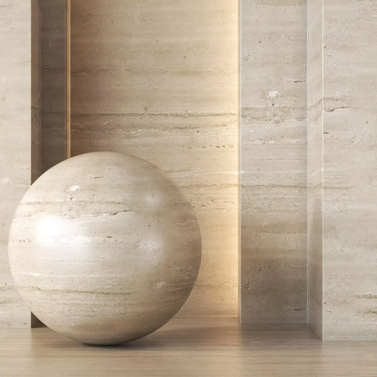 2 Beige Travertine Stone Textures 4K - Seamless Texture