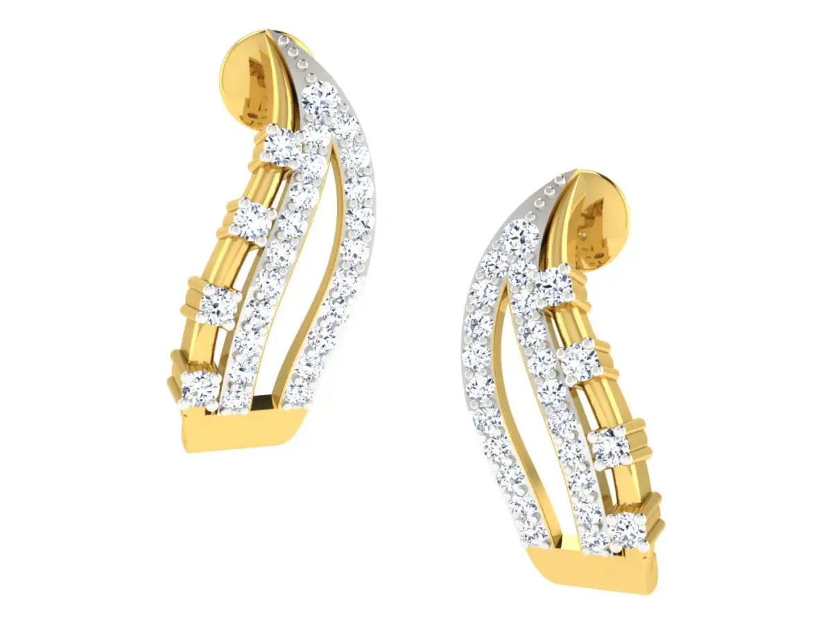 Daimond Earrings 3DM STL OBJ FBX Render Details 3D print model purchase