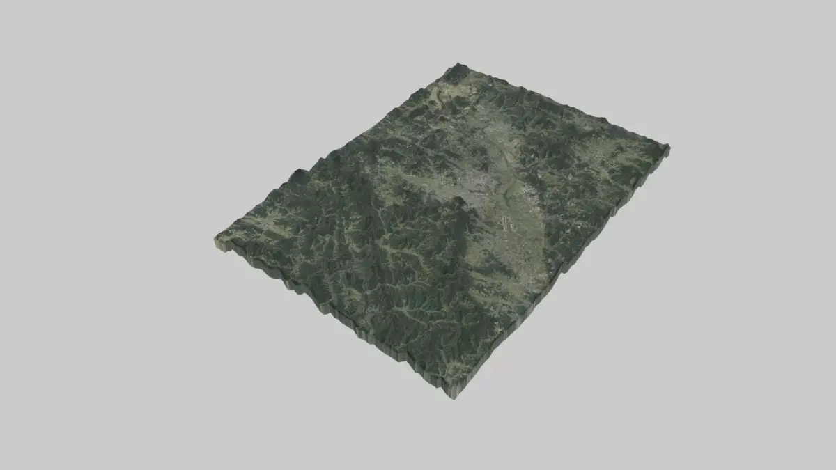 Cheongju City Low-poly 3D model