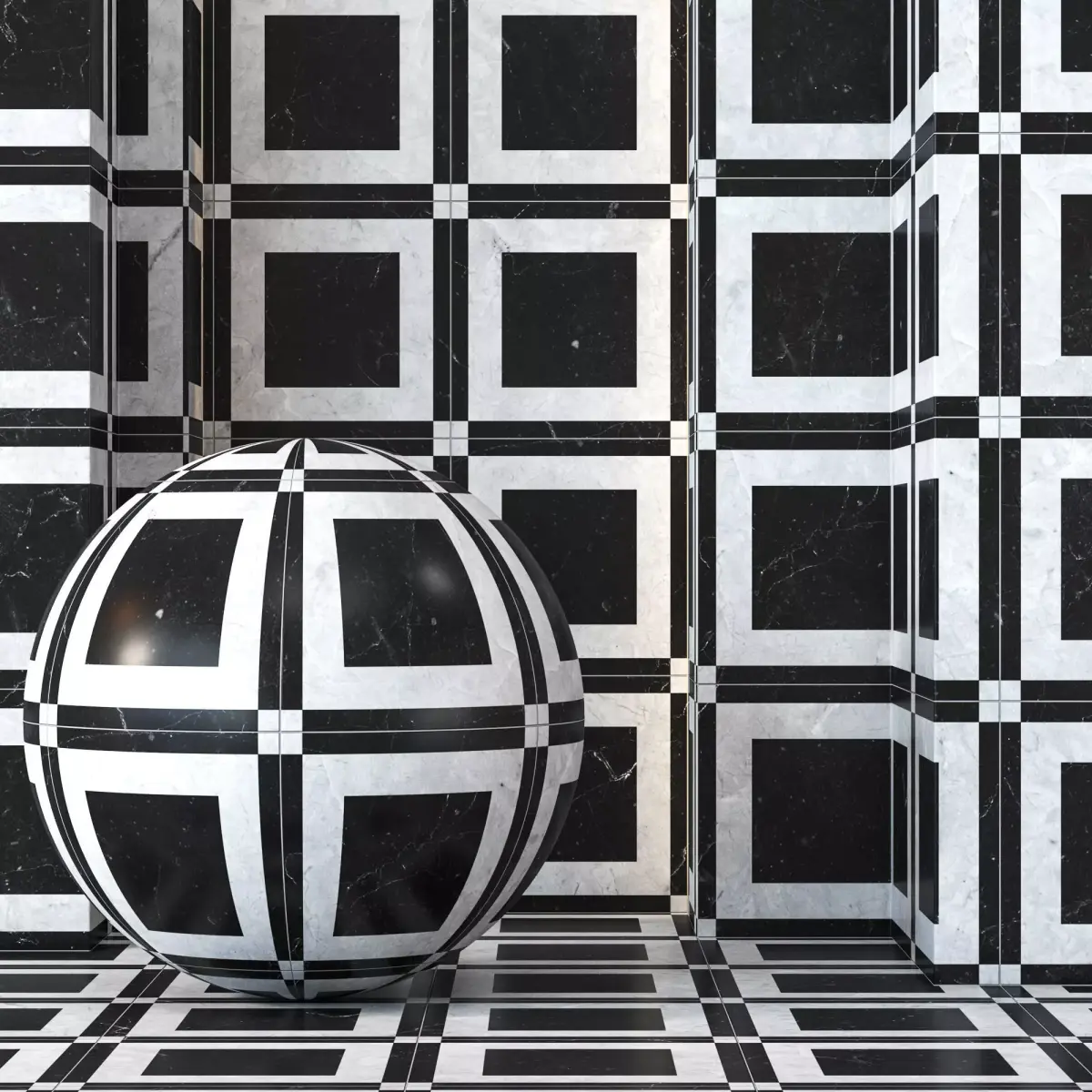 Black and White Tile Flooring 4K - Seamless Texture buy