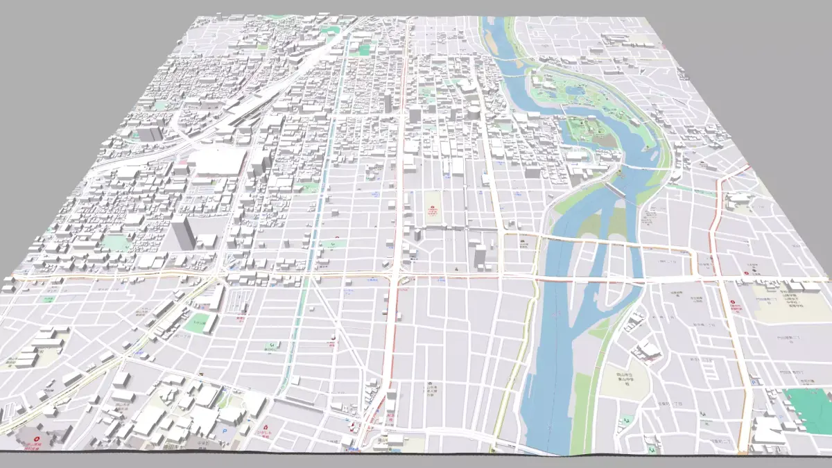 Cityscape Okayama Japan 3D model