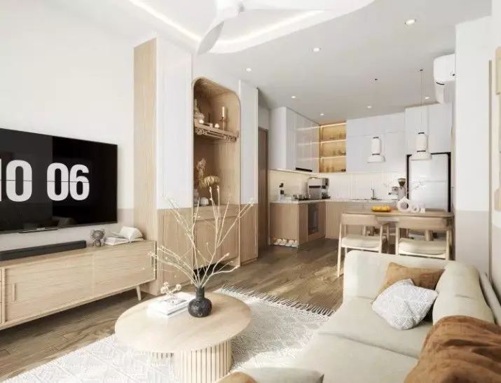 Living Room And  Kitchen Interior Model  3D model