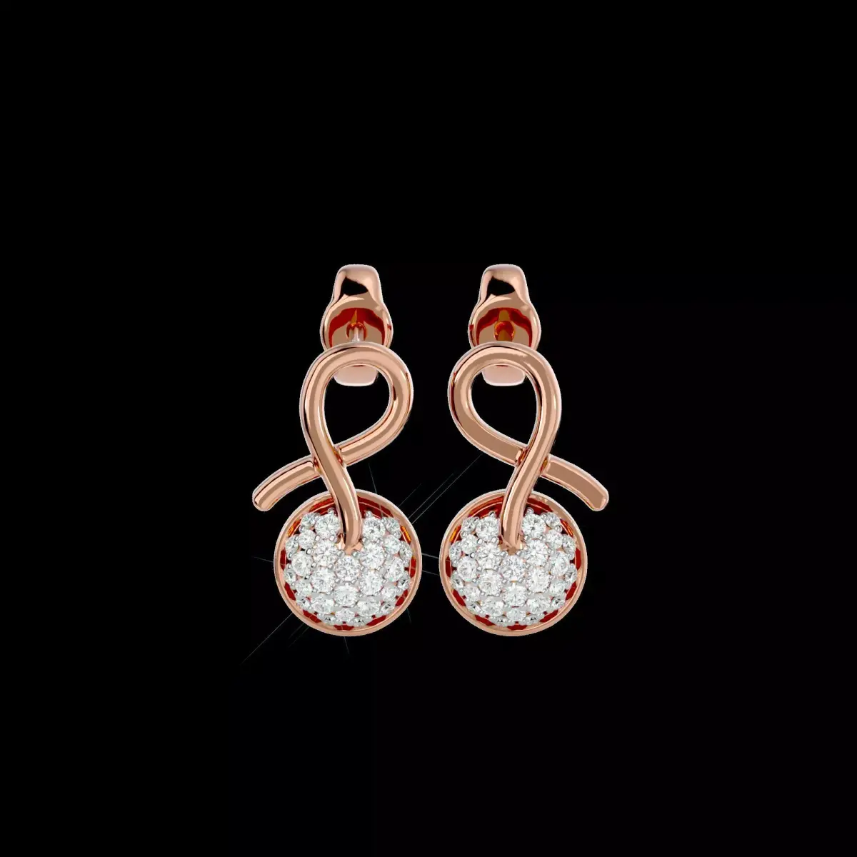 Light Minimalist Diamond Earrings 3D print model shop