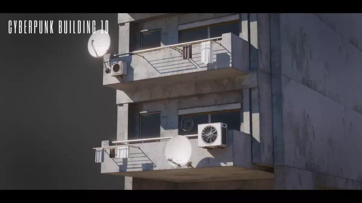 Dystopian Cyberpunk Building 11 Low-poly 3D model