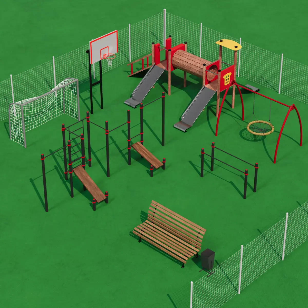 Modular Playground Pack Low-poly 3D model