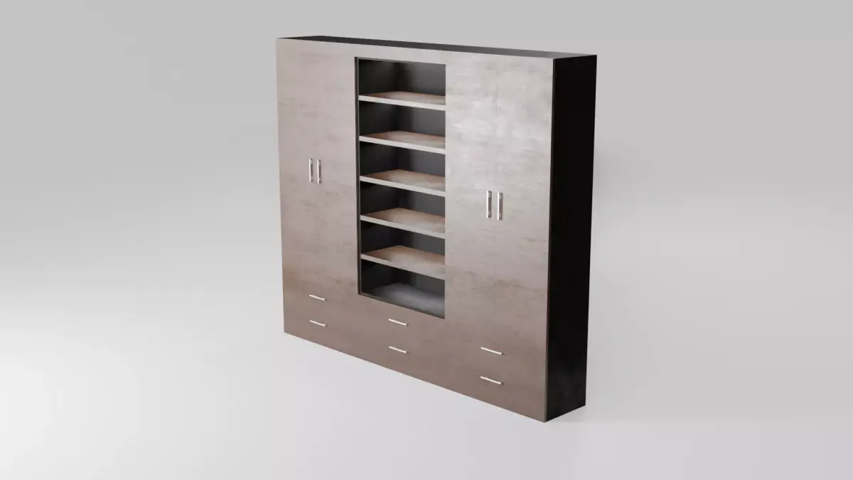 Modern closet wardrobe id9 Low-poly 3D model