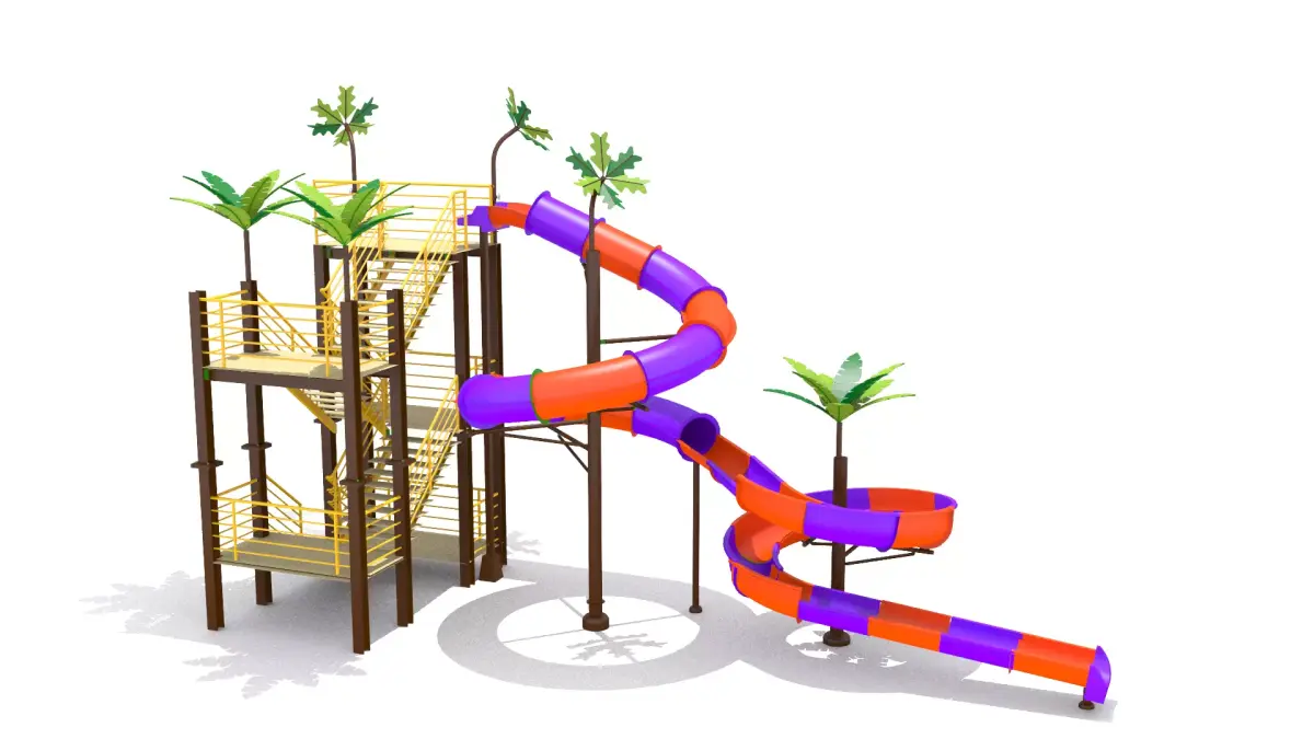 Playground Tornado Slide Low-poly 3D model