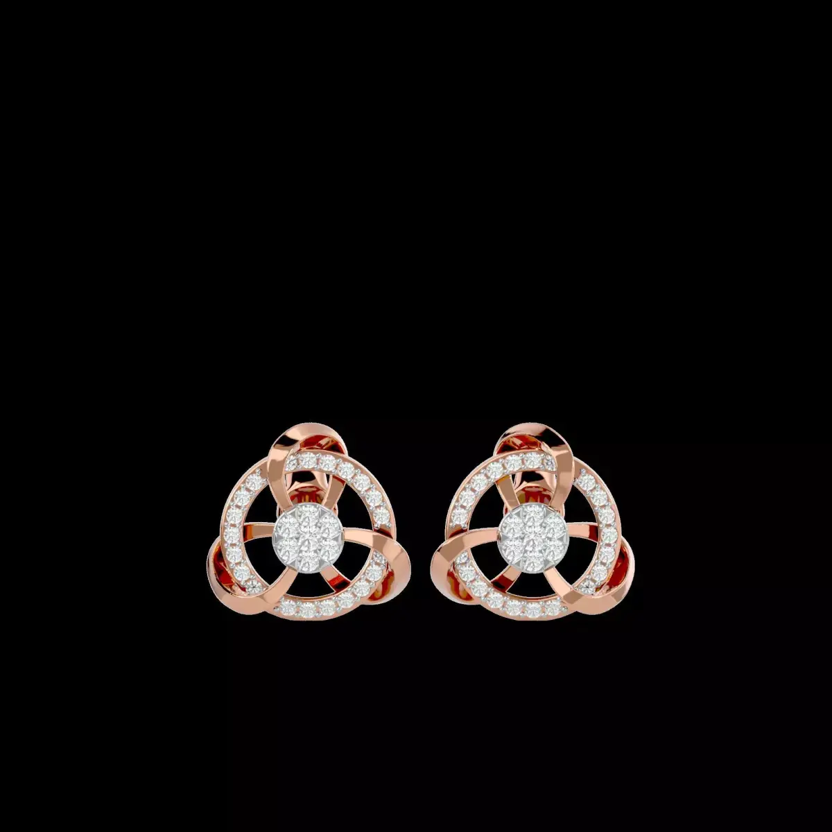 Light Minimalist Diamond Earrings 3D print model 3
