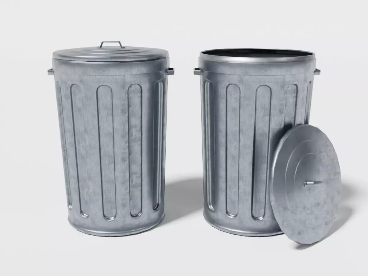 Street trash can Low-poly 3D model buy
