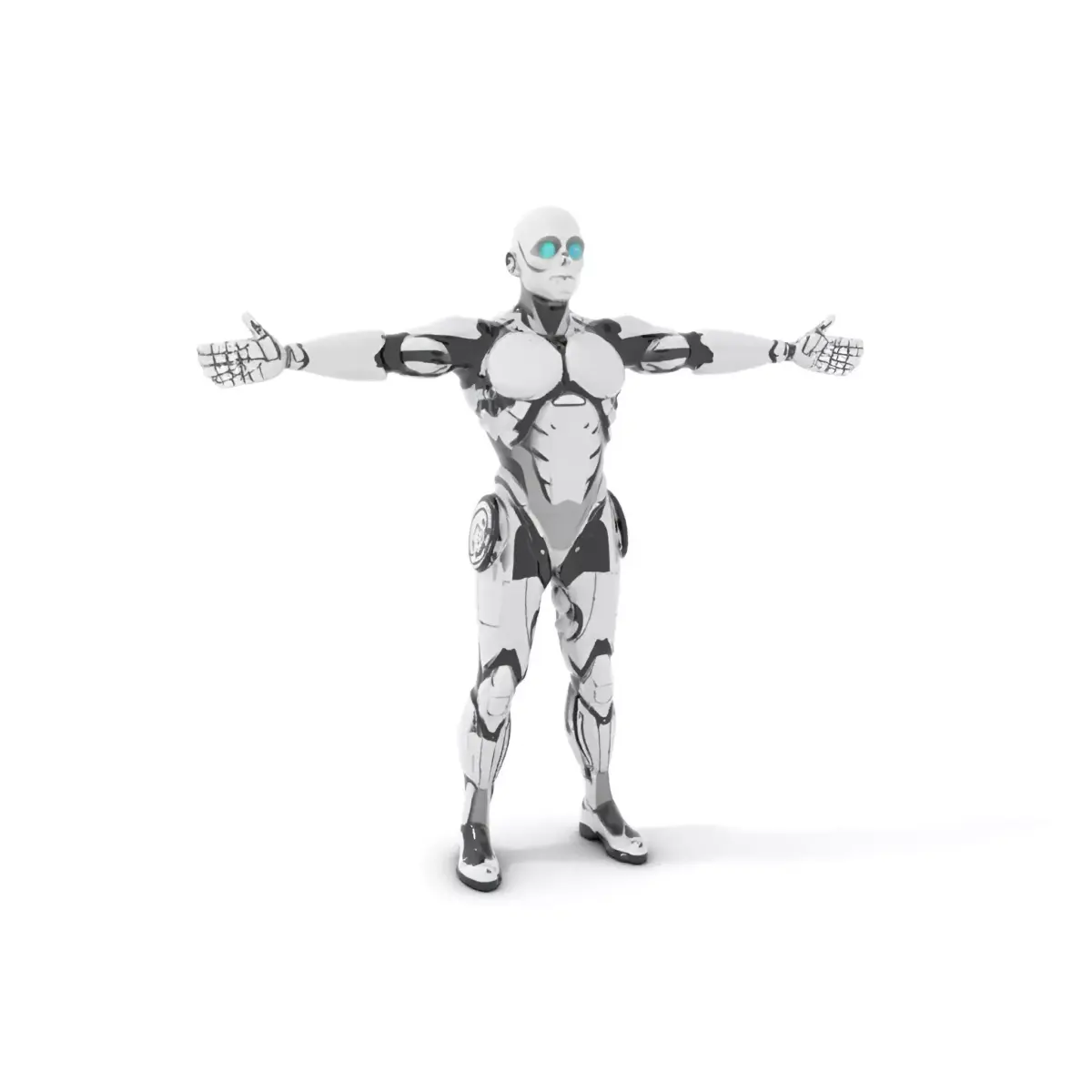 Futuristic Humanoid Robot Model Pack Low-poly 3D model order
