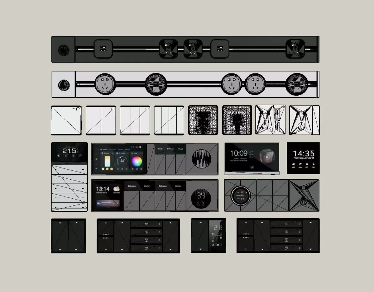 Lighting panel charging socket 3D model 3D model