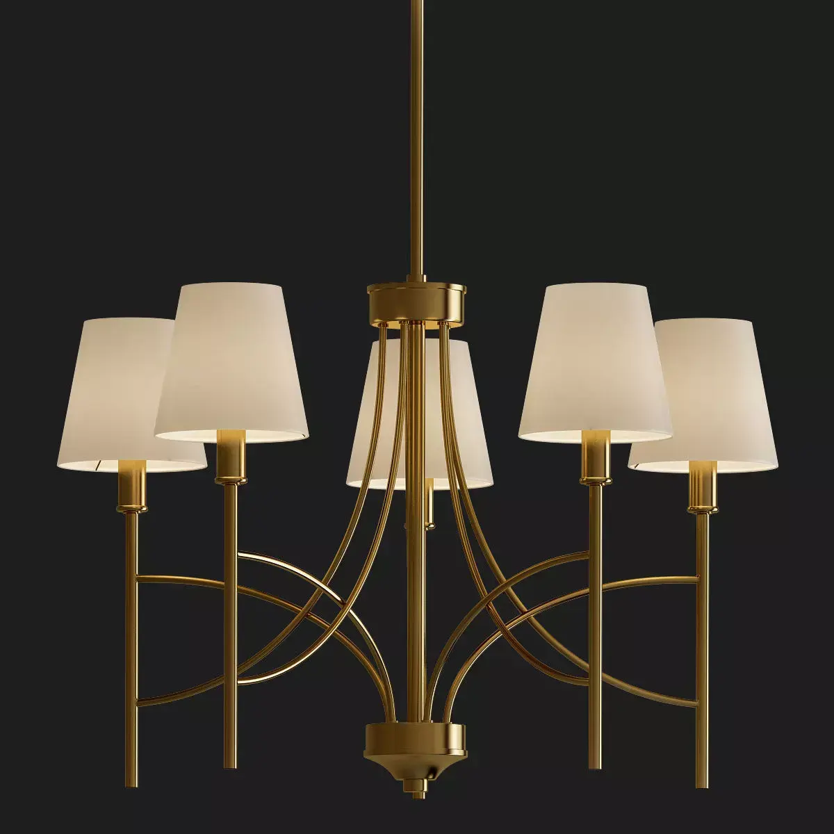 Millau Collection 5 Light Satin Gold Chandelier with  3D model purchase