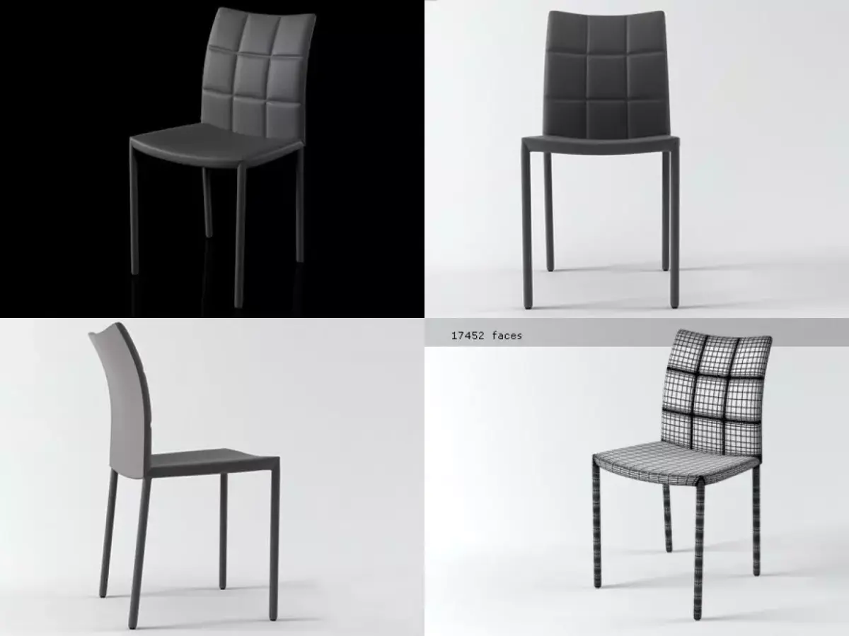 Gilda four different chairs 3D model
