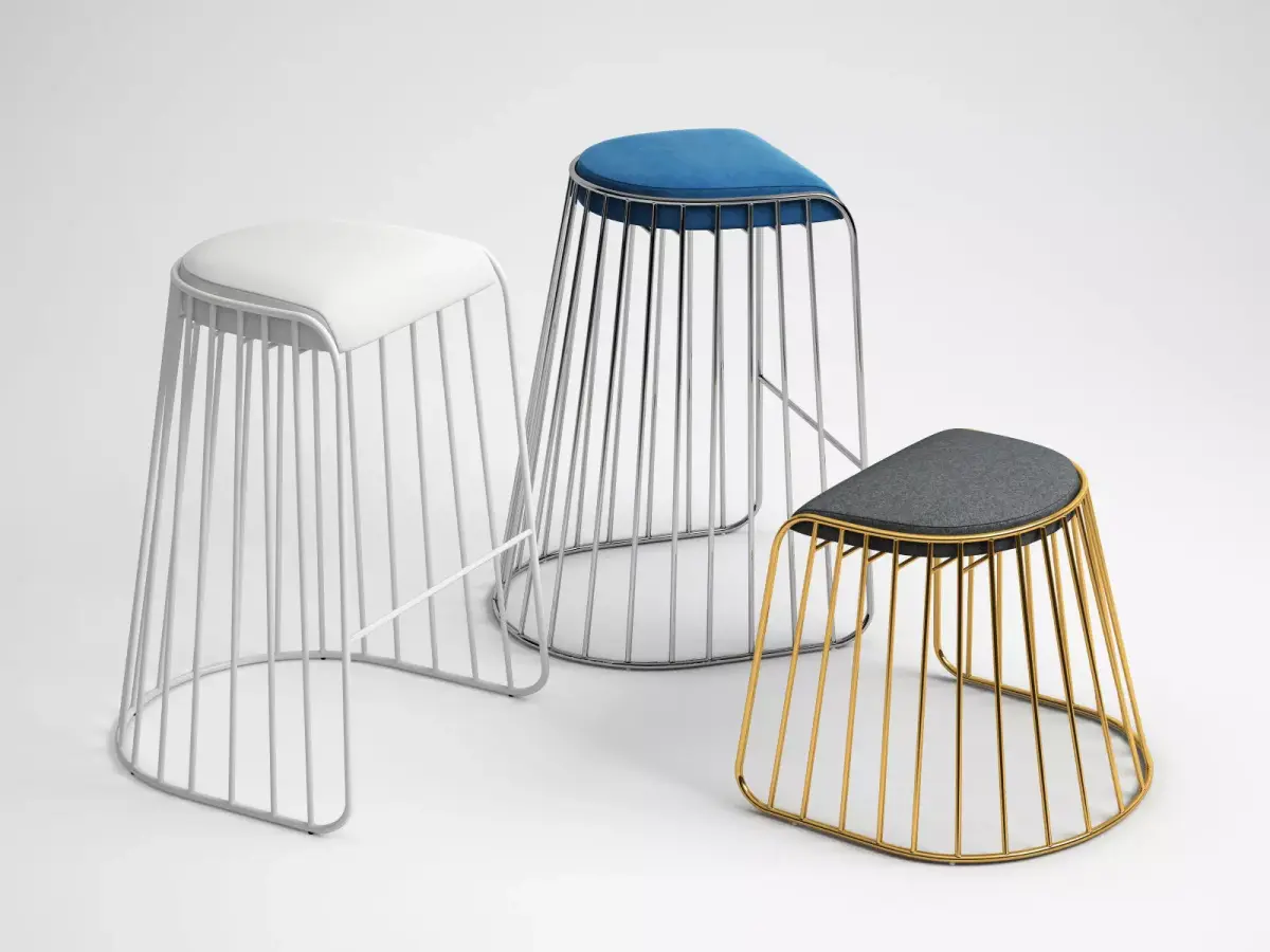 Brides Veil Low and Counter Stool 3D model