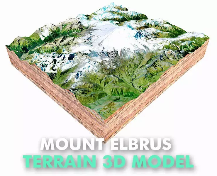 Mount Elbrus Russia 3D model