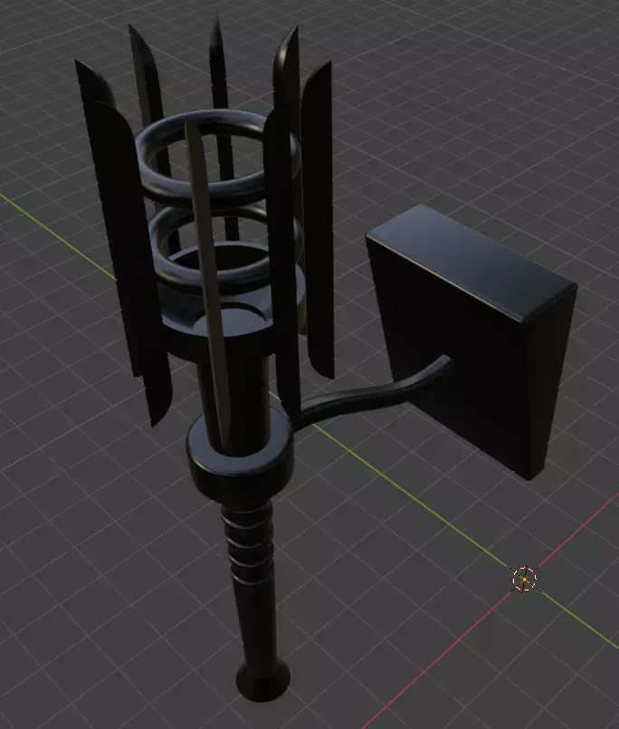 Medieval torch flambau castle  Low-poly 3D model