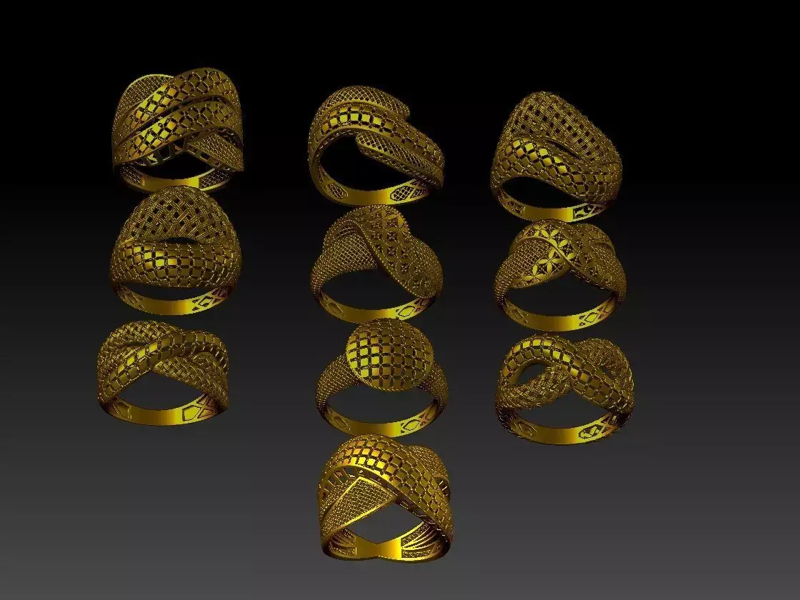 40 light weight rings  STL files  ready for print 3D 3D Model Pack