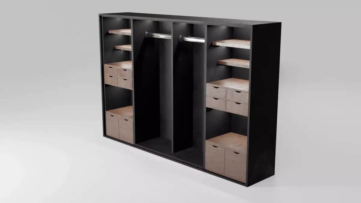 Modern closet wardrobe id8 Low-poly 3D model