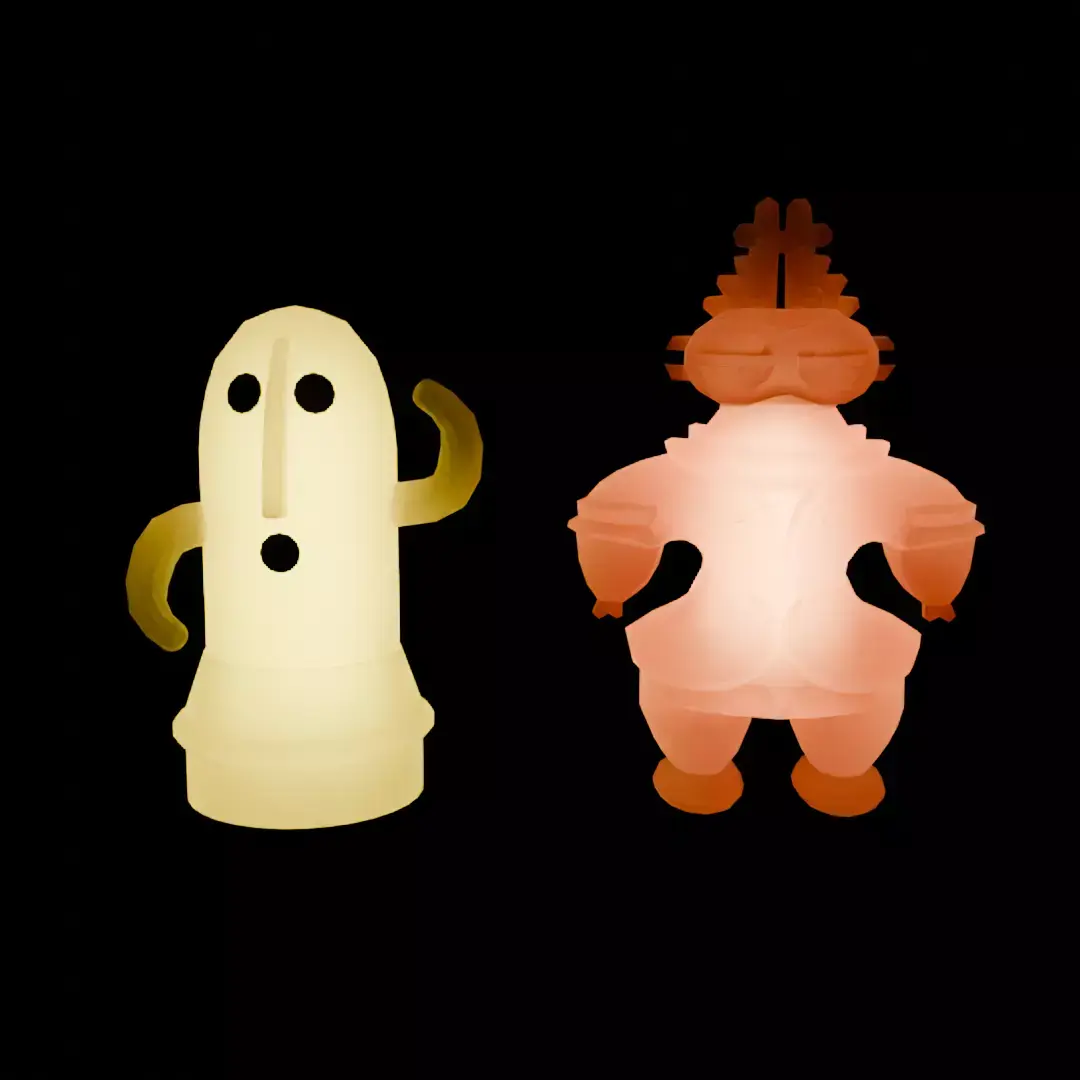 Indirect lighting of haniwa and Earth figurine 3D model