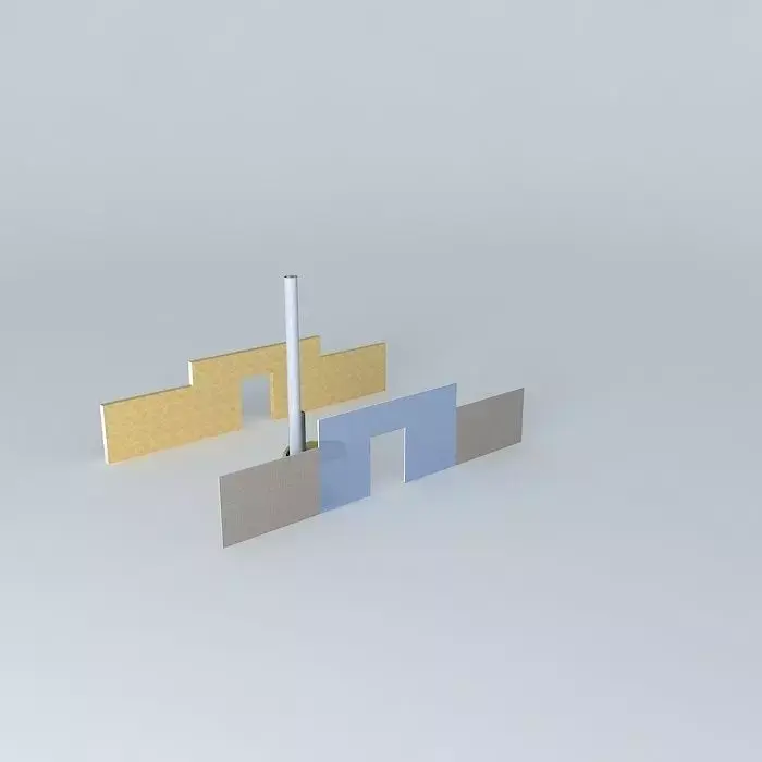 Heater model brick wall with door in middle Free 3D model
