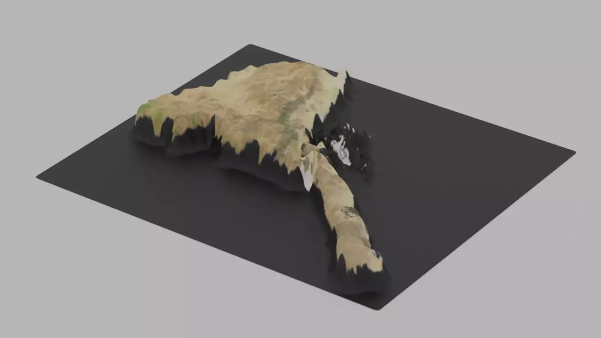 Eritrea Map Country Low-poly 3D model