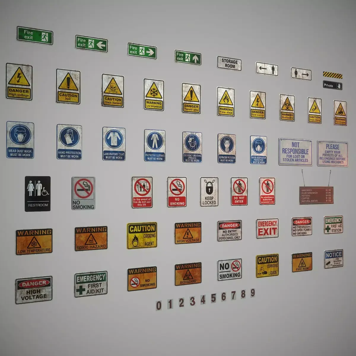Signs 54 Low-poly 3D model
