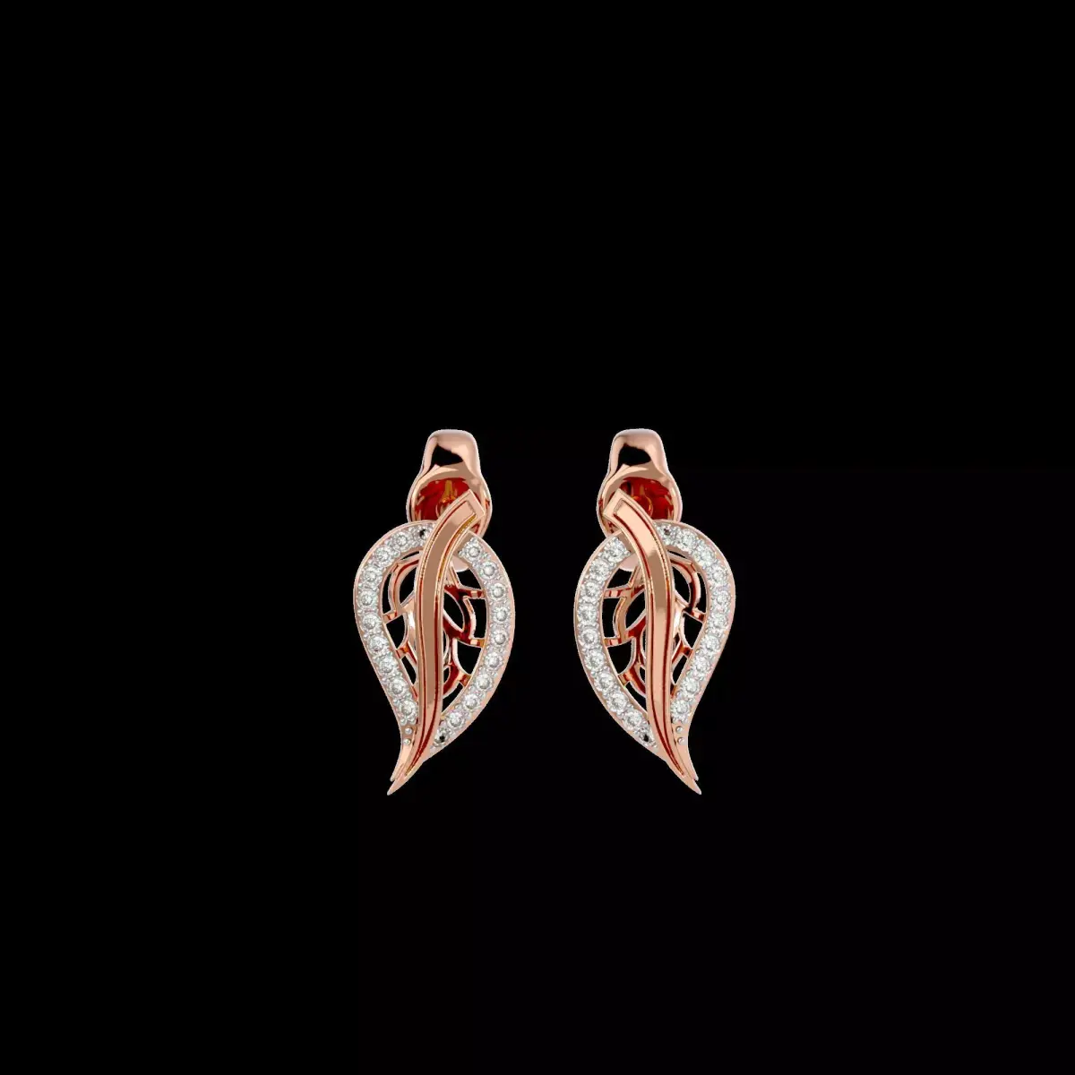 Light Minimalist Diamond Earrings 3D print model 6