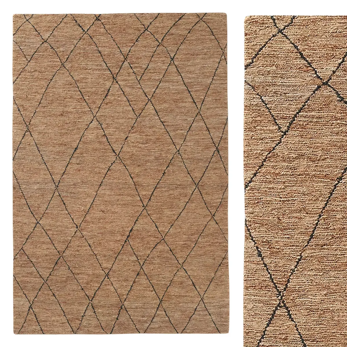 SANTALI JUTE RUG Camel-Black 3D model