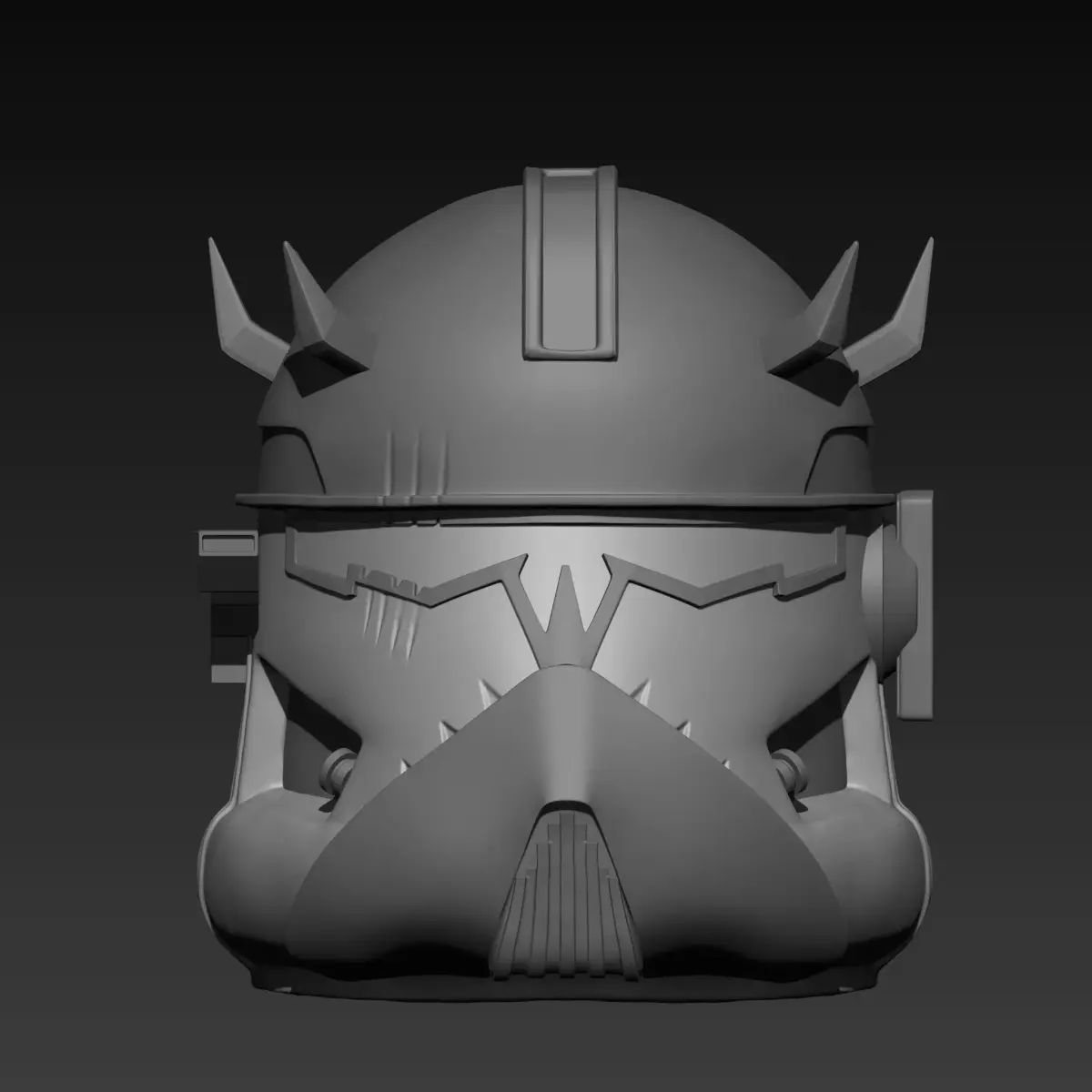 Stylized Clone Trooper Helmet with Horns 3D print model