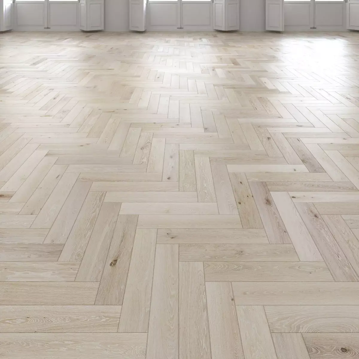 Oak Herringbones light floor 3D model