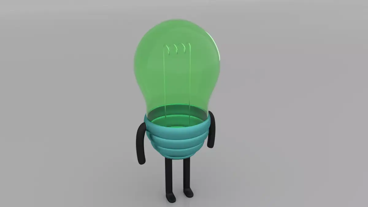 light lamp character cartoon Low-poly 3D model