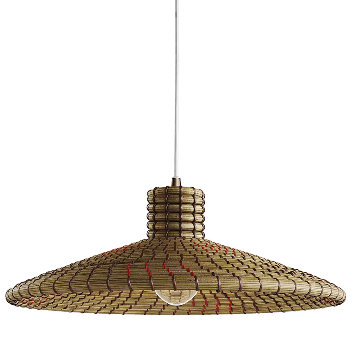 Sonder Living Nellcote Dome Pendant with Wood Accents 3D model