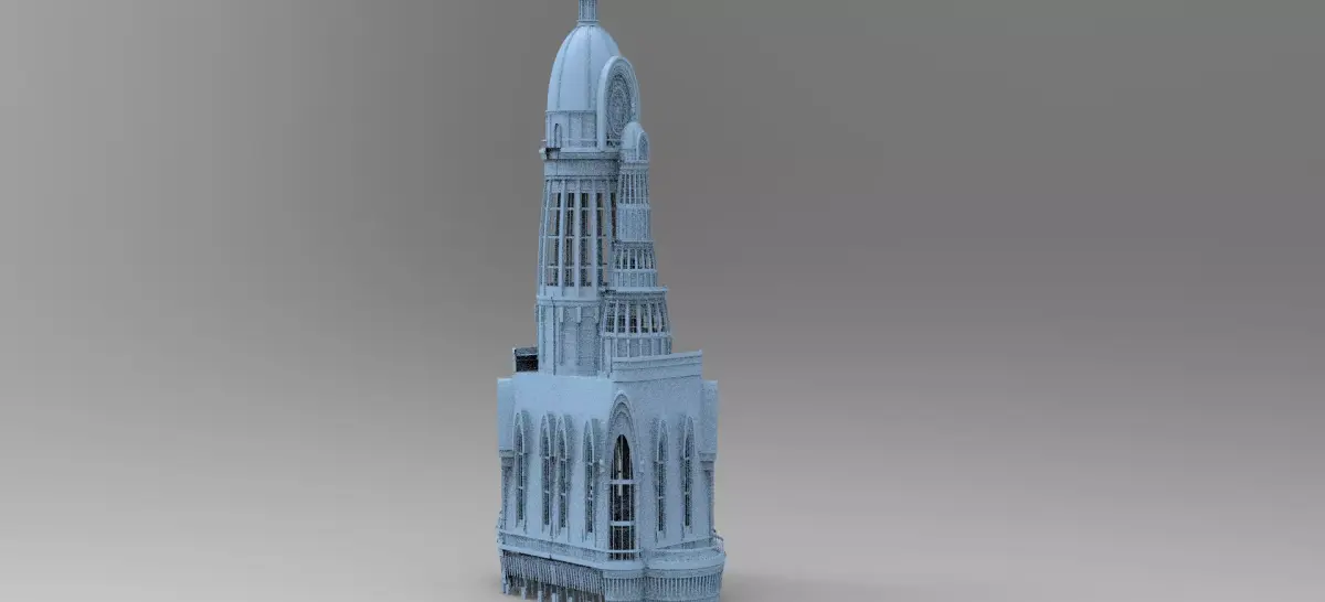 Steam punk Stone Dragon Tower Tall 3D model