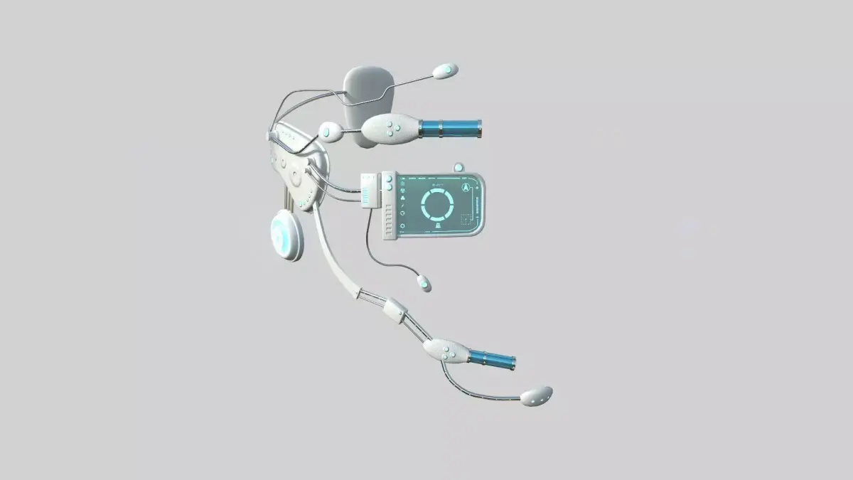 SciFi Glasses E02 White Blue - Character Design Fashion Low-poly 3D model