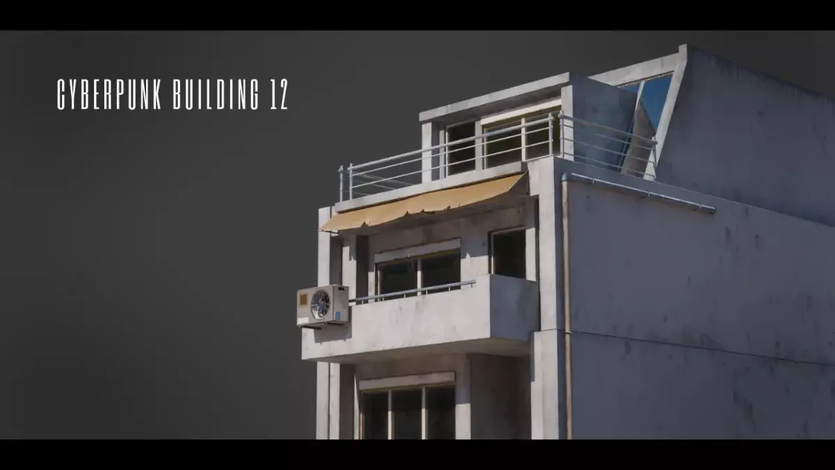 Dystopian Cyberpunk Building 13 Low-poly 3D model