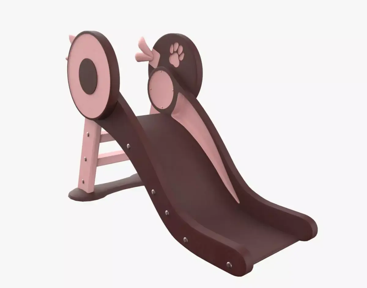 Kid Park Slide Park Equipment Interior Brown 3D model