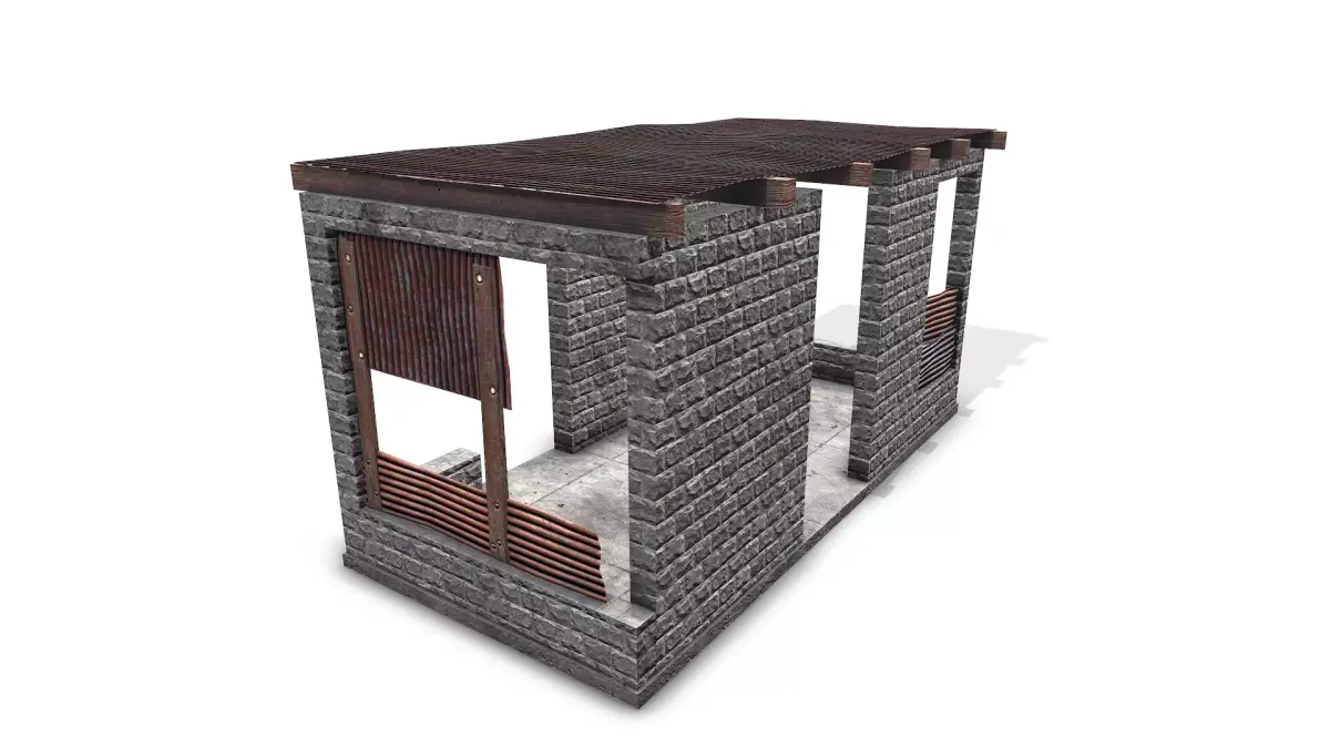 Metal Plates Shed 4 Low-poly 3D model