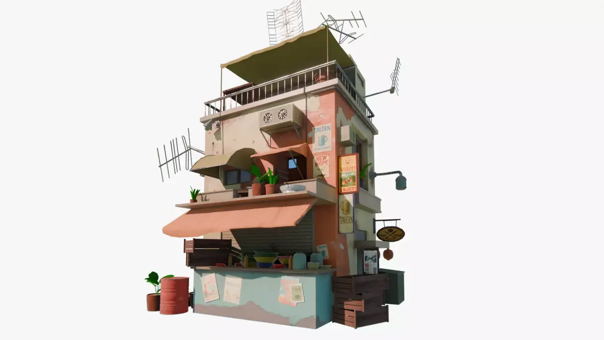 Cartoon Stylized House 01 Low-poly 3D model