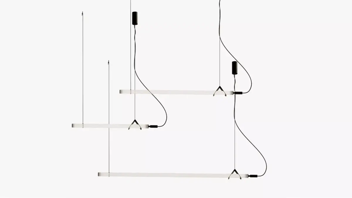 Sasaki Minimalist Linear suspension pendant light 3D model