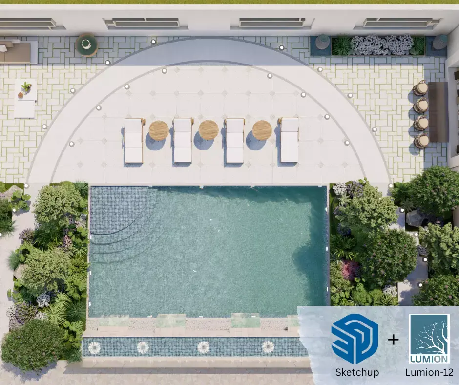 landscape Design 01 - SKP and LUMION  3D model