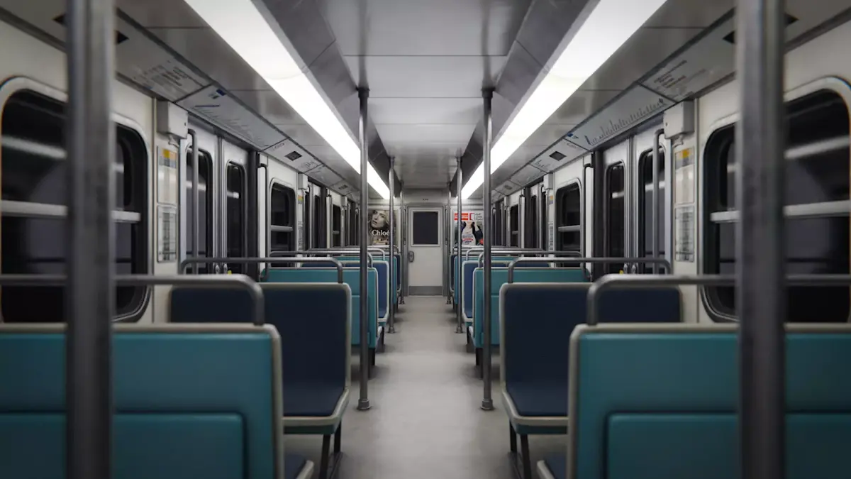 Modular parisian metro interior and exterior 3D model